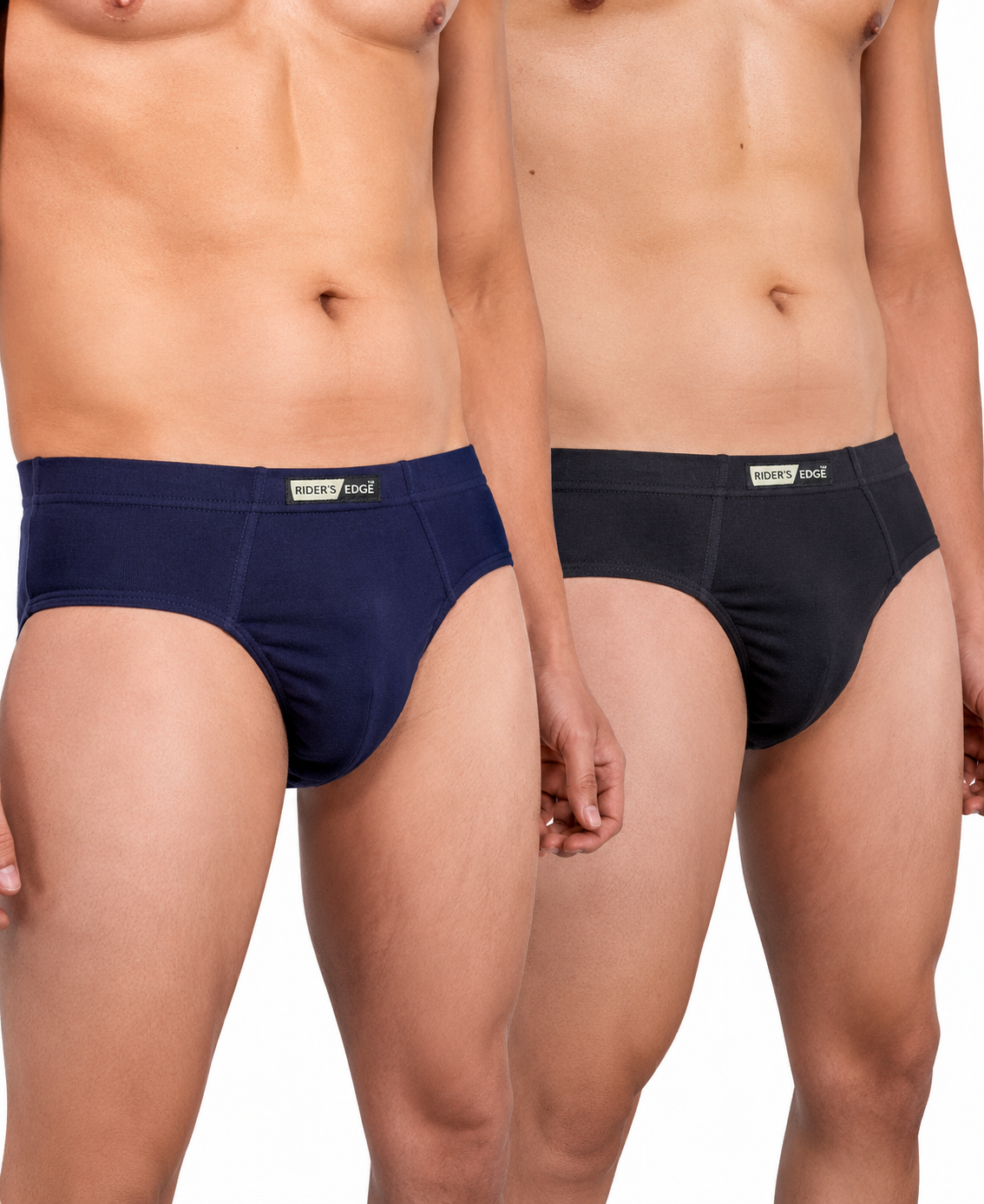 Rider's edge Mens Cotton Brief (Pack of 2) | Inner Elastic | S M L XL