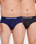 Rider's edge Mens Cotton Brief (Pack of 2) | Outer Elastic | S M L XL