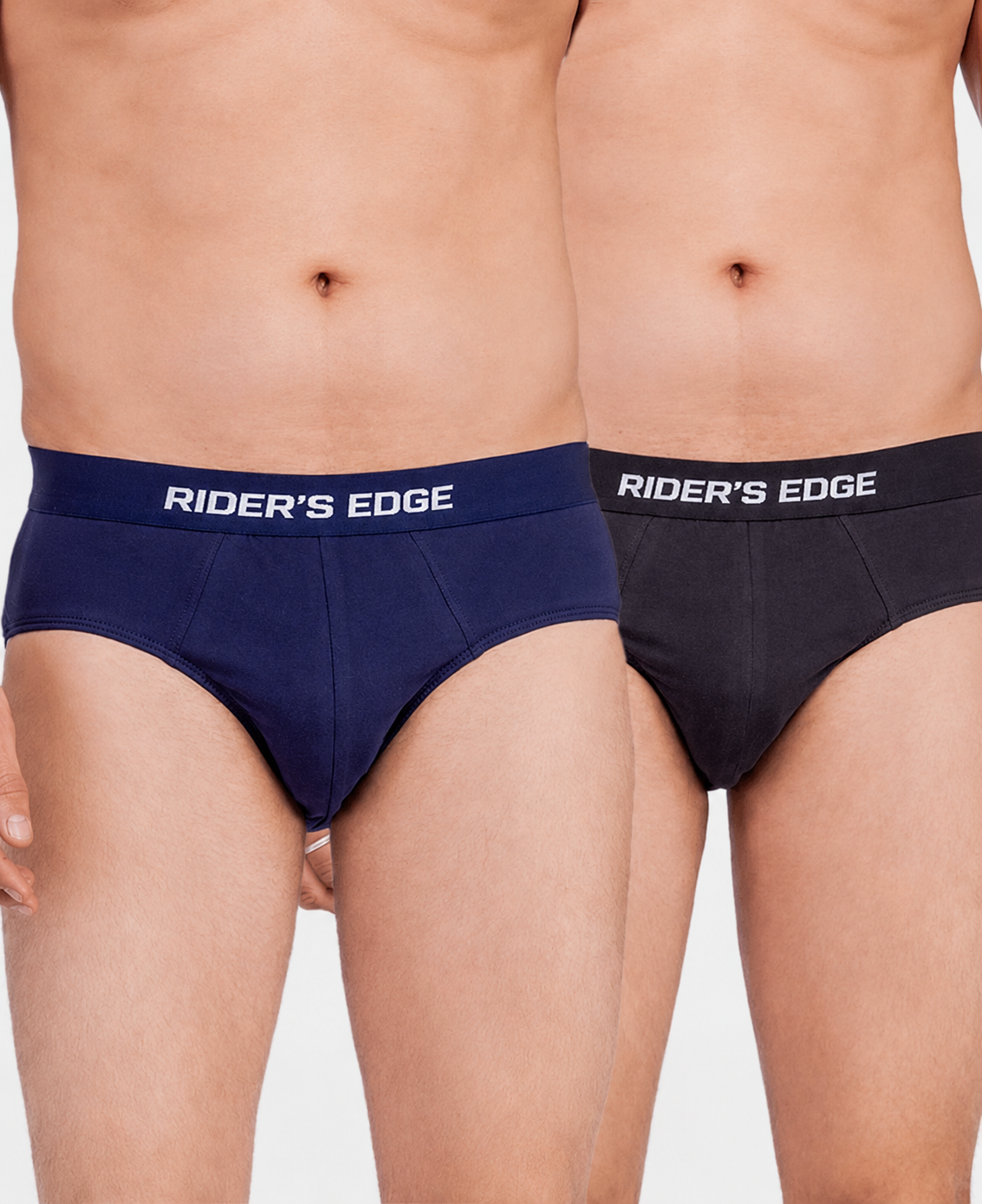 Rider's edge Mens Cotton Brief (Pack of 2) | Outer Elastic | S M L XL
