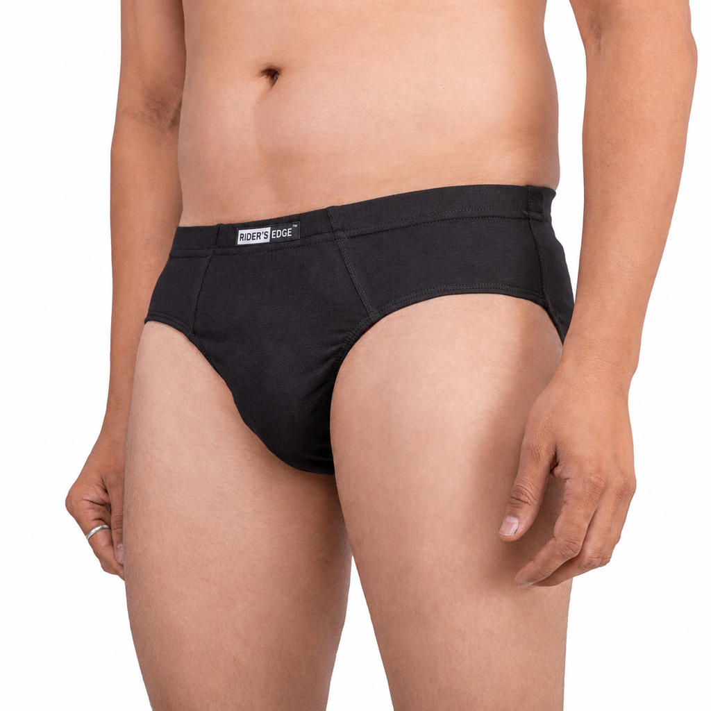 Rider's edge Mens Cotton Brief (Pack of 2) | Inner Elastic | S M L XL