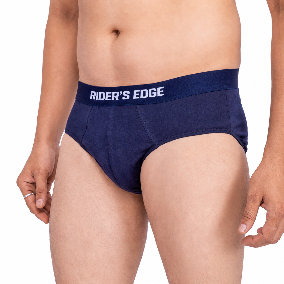 Rider's edge Mens Cotton Brief (Pack of 2) | Outer Elastic | S M L XL