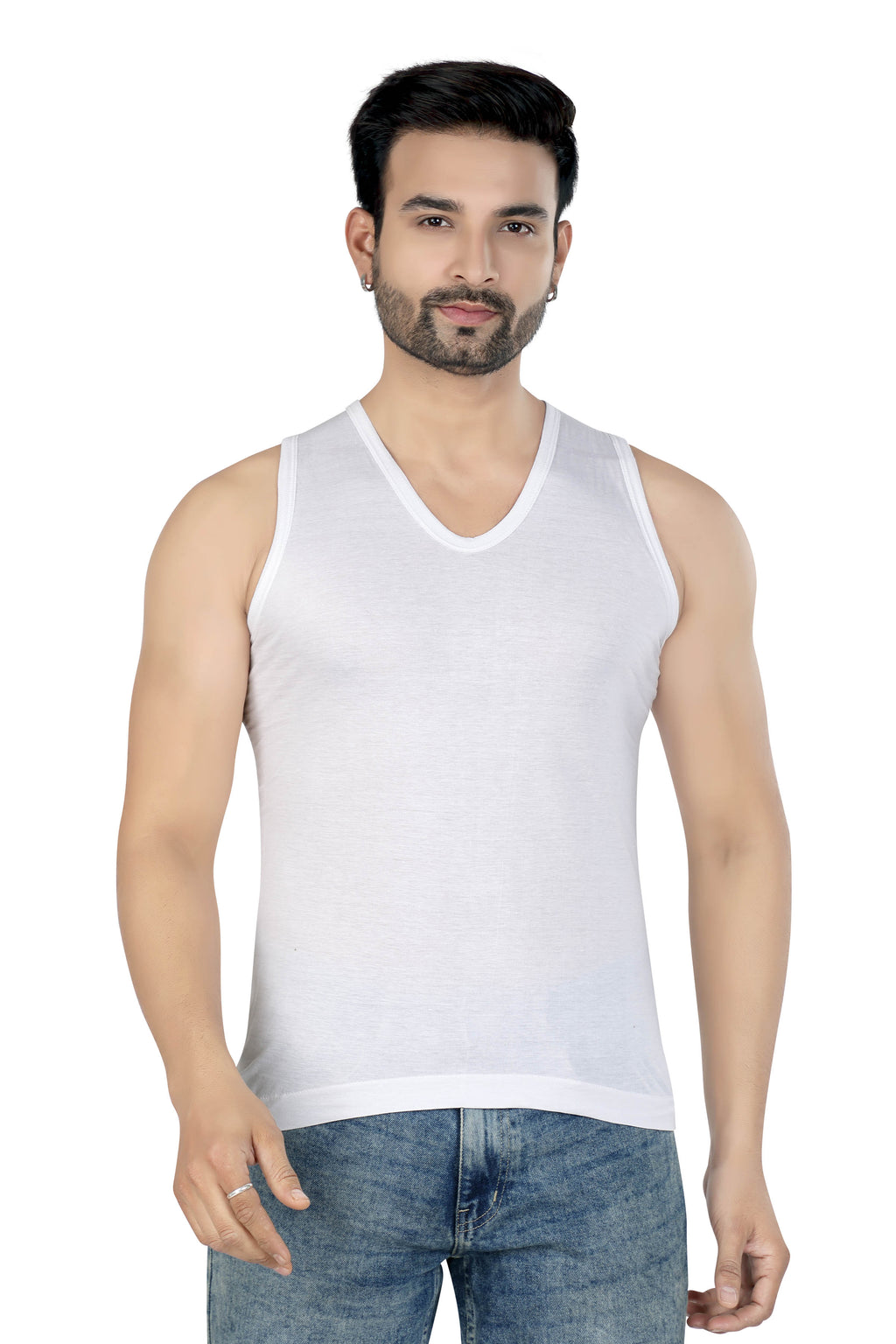 JACK POT Mens Cotton V-Neck Vest for Men | Pack of 2 & 3 | S,M,L,XL,XXL