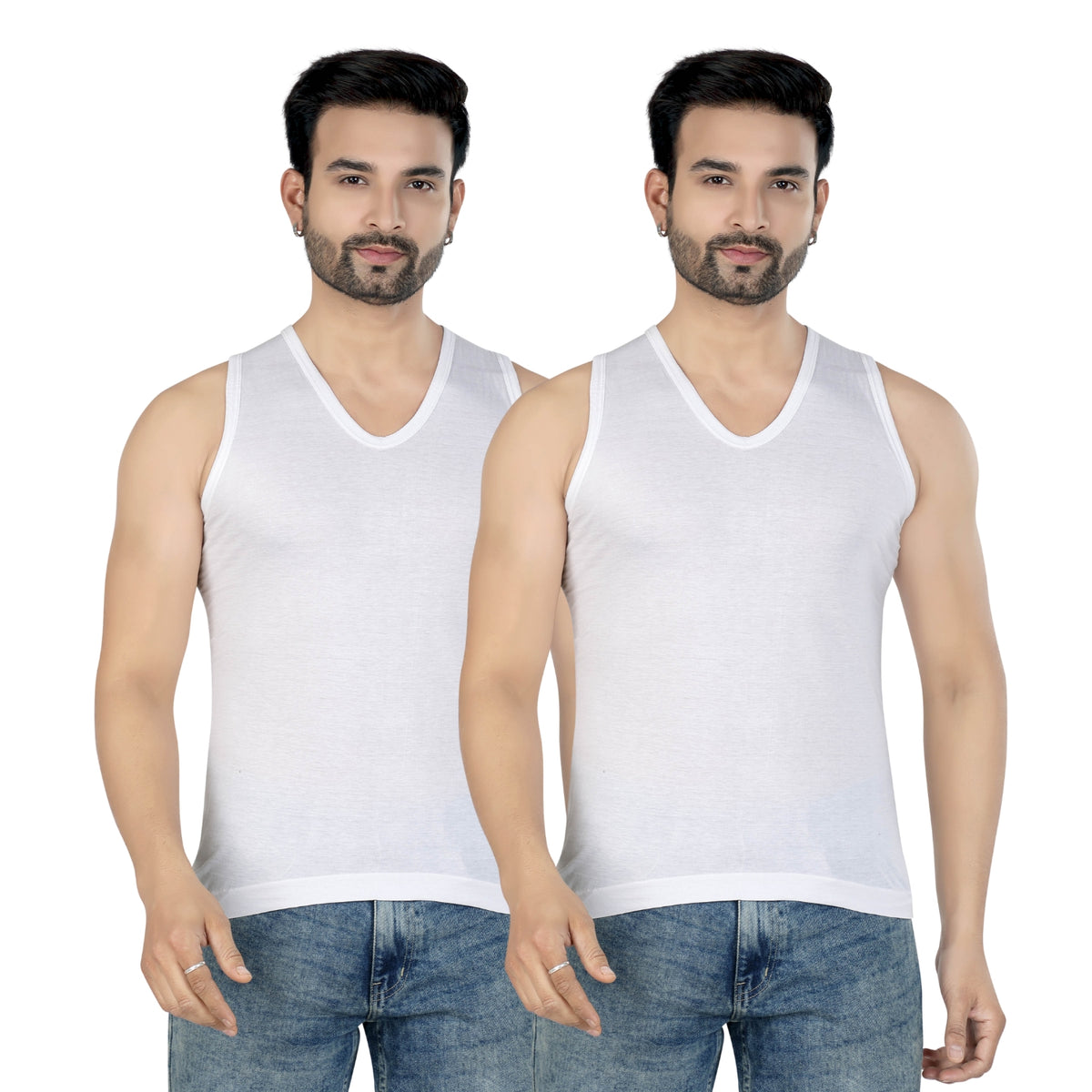 JACK POT Mens Cotton V-Neck Vest for Men | Pack of 2 & 3 | S,M,L,XL,XXL